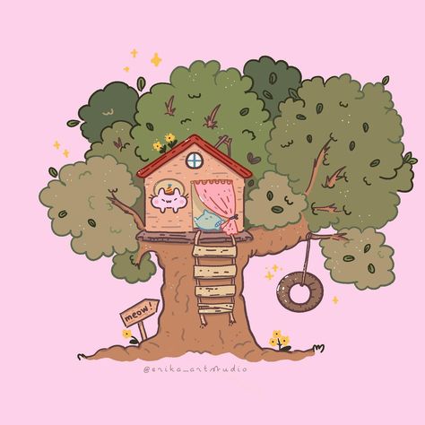 Last entry for me and I reached the end of this drawing challenge #blossominapril24 Thank you! I had a lot of fun participating! @daiandqin @jackthecupcake @lenasscribbles @melissazumbrink @moonie.coco @nimoontales @cafewhimsy @prismiya #cat #treehouse #spring #kawaii #cute #kawaiiartstyle #cutecat Cute Library Drawing, Cat House Drawing, Cute Garden Drawing, Tree House Drawing Simple, Treehouse Drawing, Treehouse Art, Chibi Bunny, Library Drawing, Tree House Drawing