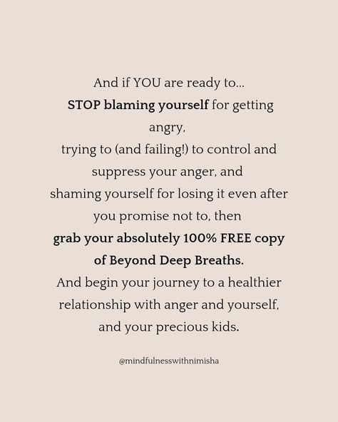 This one is for all the wonderful mums struggling to manage their anger. Get BEYOND DEEP BREATHS for FREE. Link in bio, or scan the QR code on the last slide. Does taking a deep breath help you calm down when you're angry? What else do you try? How To Calm Down When Angry, When You're Angry, How To Calm Down, Deep Breaths, Glow Up, Pick Yourself Up, You Promised, Take A Deep Breath, Deep Breath