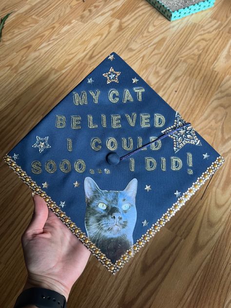 Rex Orange County Graduation Cap, I Did It For My Dog Graduation Cap, Celestial Graduation Cap, Graduation Cap Designs Cat, Art School Graduation Cap, Graduation Cap Designs Veterinarian, Animal Science Graduation Cap, Art Major Graduation Cap, Cat Grad Cap