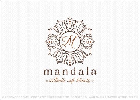 Mandala Coffee Cafe Logo For Sale Coffee Cafe Logo, Mandala Logo Design, Mandala Logo, Association Logo, Sweets Ideas, Drink Logo, Coffee Brand, Drinks Logo, Restaurant Logo