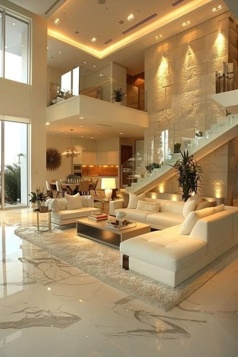 Living Room Dream House, Living Room Ideas Big, Living Room Elevation, Modern Mansion Interior, Small Luxury Apartment, Future Mansion, Mansion Living, Cute Living Room, Luxury Houses Mansions