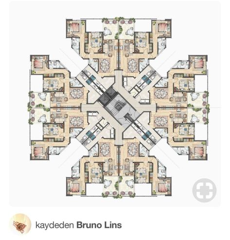 Apartment Bloxburg, High Rise Apartment, Residential Building Plan, Residential Architecture Apartment, Plan Apartment, Hotel Floor Plan, Plan Architecture, Plan Layout, Concept Model