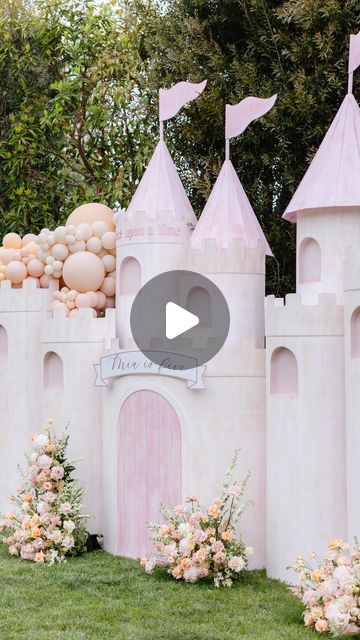 Stay Golden Designs on Instagram: "Once upon a birthday bash fit for a little royal! We waved our magic wand and transformed this castle into a fairy tale dreamland for Mia's 5th birthday extravaganza! Balloons and blooms everywhere, making sure every corner was as enchanting as can be! 💫 Who says fairy tales are just for bedtime stories? 📚✨   Design + Planning: @stay.goldendesign  Castle: @balloonstudiola  Balloons + Florals: @helloprettyevents  Photography: @lorinkelly" Once Upon A Time Birthday Party, Balloon Castle, Rapunzel Castle, Birthday Extravaganza, Castle Birthday, Pink Castle, Stories Design, Golden Design, Stay Golden