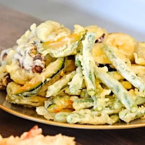 Super Crispy Vegetable Tempura PERFECT Every Time! - Tiffy Cooks Veggie Tempura, Tempura Vegetables, Vegetable Tempura, Green Beans Mushrooms, Tiffy Cooks, 15 Minute Dinners, Asian Dinners, Tempura Batter, Asparagus Beans