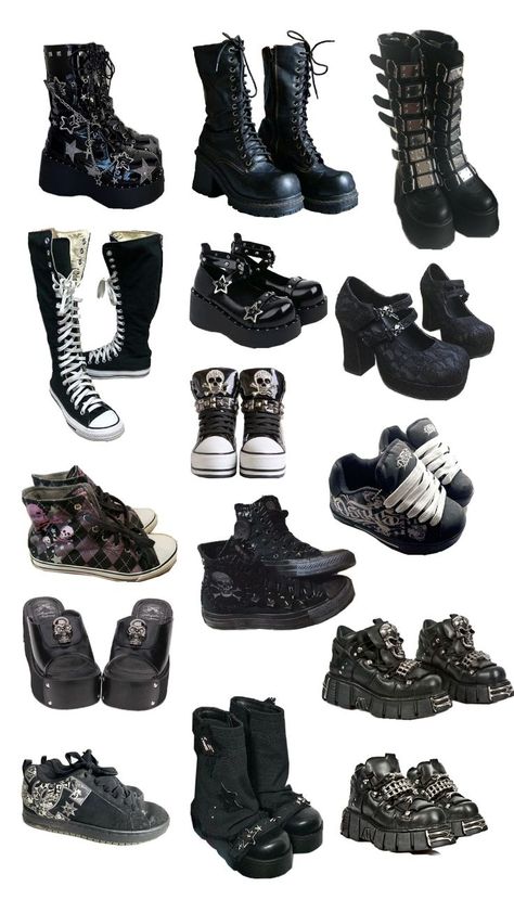 Aesthetic Platform Shoes, Emo Shoes, Alt Shoes, Outfits Bonitos, Bday Gift Ideas, Outfits For Characters, Silly Clothes, Gothic Boots, Custom Shoes Diy