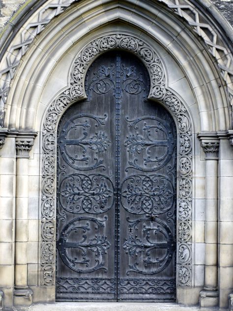 Victorian gothic door, Scotland Gothic Exterior, Medieval Doors, Gothic Door, Ornate Door, Medieval Door, Elegant Entryway, Gothic Buildings, Modern Gothic, Gothic Shop