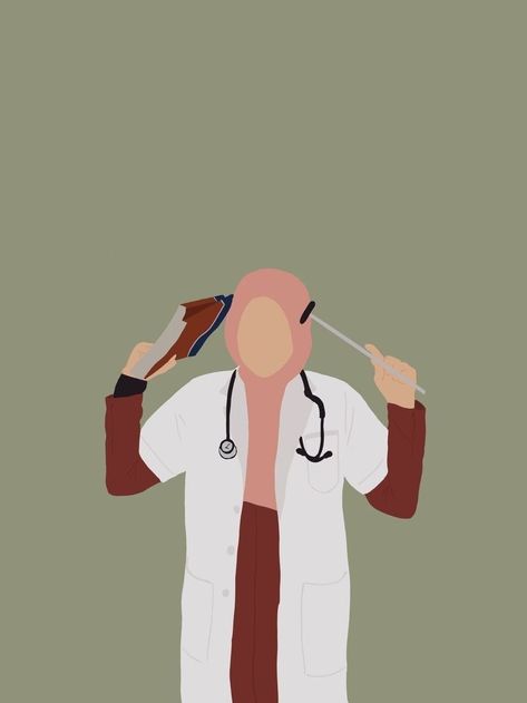 Hijab Illustration, A Doctor, Pita