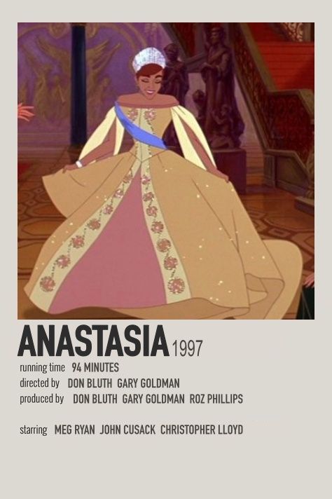 Movies Minimalist Poster, Movies Minimalist, Anastacia Disney, Minimalist Movie Posters, Polaroid Movie Poster, Anastasia Movie, Animated Movie Posters, Scrapbook Disney, Iconic Movie Posters