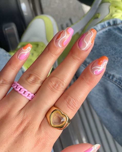 Nail Design Glitter, Nail Ring, Minimalist Nails, Fire Nails, Dream Nails, Funky Nails, Pretty Acrylic Nails, Short Acrylic Nails, Gorgeous Nails