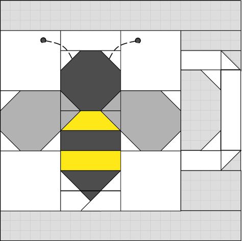 June Bee - Months of Mugs Block of the Month — Crafty Staci Camp Quilt, Painted Barn Quilts, Barn Quilt Designs, Quilt Block Patterns Free, Quilt Square Patterns, Barn Quilt Patterns, Animal Quilts, Patchwork Quilt Patterns, Block Of The Month