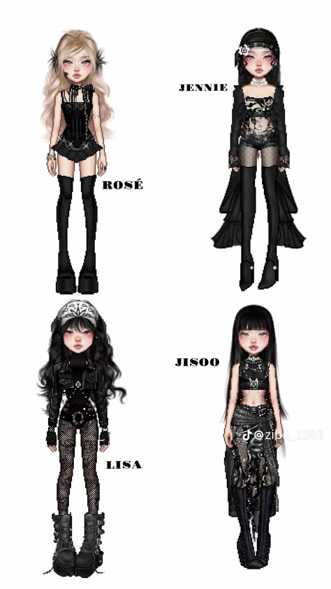 Blackpink Everskies, Roblox Hair Id, Dance Performance Outfits, Artbreeder Girl, K Pop Clothes, Blackpink Black, Dance Style Outfits, Korean Outfits Kpop, Girl Group Outfits