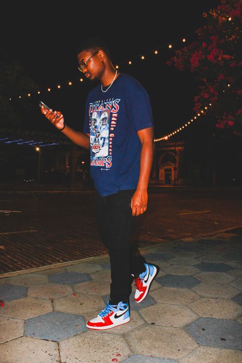 Jordan 1 Fearless Outfit Men, Jordan 1 Fearless Outfit, Casual Streetwear Outfits, Jordan 1 Fearless, Blue Sky Wallpaper, Outfit Pics, Hood By Air, Dope Fits, Comfortable Fits