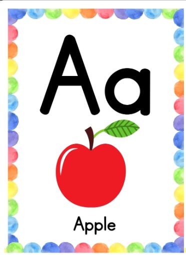 Abc Flashcards Printable, Kids Learning Alphabet, A For Apple, Apple Alphabet, Alphabet Flash Cards Printable, Learning Alphabet, Letter Flashcards, Preschool Christmas Activities, Preschool Prep