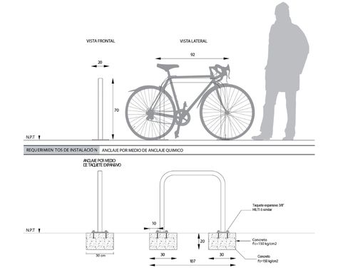 Gallery of Bike Parking Design Guidelines - 24 Bike Parking Design, Bicycle Parking Design, Parking Plan, Bike Shelter, Paper Architecture, Bicycle Parking, Bike Lane, Design Guidelines, Bike Stand