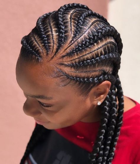 Braided French Braids, Corn Rolls Braids, Corn Roll Hair Styles, Corn Rolls, Latest Hair Braids, Cornrows Natural Hair, French Braids, Colored Acrylic Nails, Feed In Braid