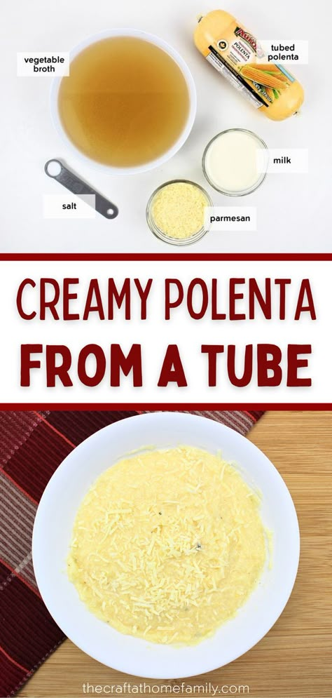 Tube Polenta Recipe, Polenta Recipes Healthy, Tube Polenta, Parmesan Polenta, How To Cook Polenta, Polenta Recipes, Creamy Polenta, Easy Side Dish, Vegetable Broth