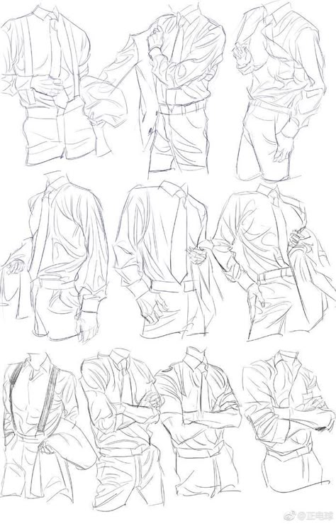 Masculine Art Reference, Side Abs Drawing, Male Jacket Drawing, Elegant Female Pose Reference Drawing, Button Up Shirt Drawing Reference, Drawing Clothes Reference, Outfits Drawing Reference, Clothing Reference Drawing, Clothe Reference