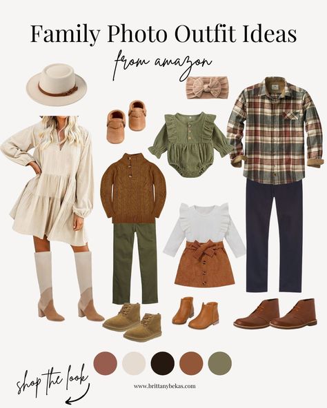 Fall Neutral Pictures, Fall Family Pictures Outfits Green And Cream, Navy Green Family Photos, Family Photo Olive Green, Family Photos Green Outfits, Fall Family Photos Cream And Brown, Fam Pictures Outfits, Cream Fall Family Pictures, Fall Green Family Pictures Outfits