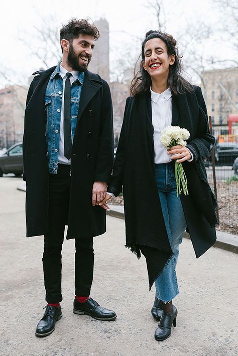 Casual City Hall Wedding Outfit, City Hall Wedding Outfit, City Hall Marriage, City Hall Weddings, City Hall Wedding Photos, New York City Hall, Stylish Couples, Casual Bride, Low Key Wedding