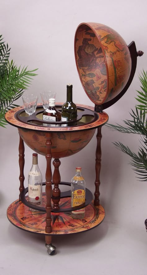 Mini Bar Ideas Small Spaces, Globe Bar Cart, Mini Bar At Home, Globe Furniture, Globe Bar, Rococo Furniture, Home Bar Cabinet, Bar Sets, Art Deco Bar