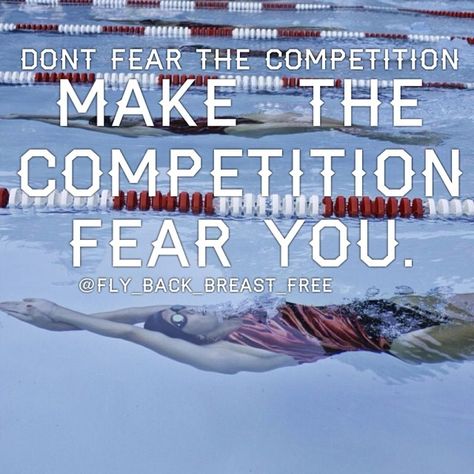 Make the competition fear you. Swimming Motivational Quotes, Swimmer Memes, Swimmer Quotes, Swim Quotes, Swimming Jokes, Quotes For Tattoos, Swimming Motivation, Swimming Memes, Swimmer Problems