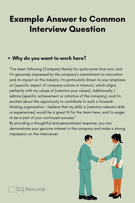 Boost your interview performance with EQ Resume! Explore an example answer to a common interview question and learn how to impress employers. #interviewtips #EQResume #careeradvice #jobsearch #interviewquestions #interviewprep #careerdevelopment #jobhunt #professionalgrowth #interviewsuccess Tell Me About Yourself Interview Answer For Students, In Person Interview Tips, Questions To Ask Your Interviewer, How To Reply To A Job Interview Email, Job Interview Answers Example, Common Interview Questions And Answers, Call Center Interview Questions, You're Hired Aesthetic, How To Introduce Yourself In Interview