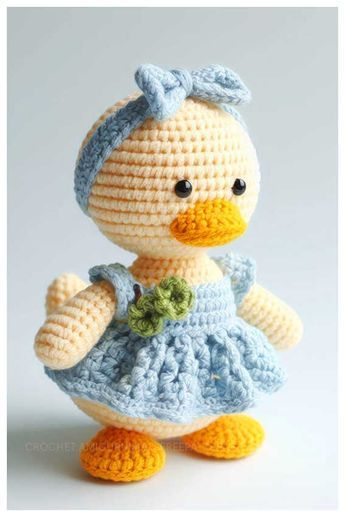 Amigurumi Plush Duck Free Pattern Crochet Aragarumi, Easter Amigurumi Free Pattern, Crocheted Ducks, Crochet Duck Pattern Free, Free Crochet Amigurumi Patterns, Crochet Amigurumi Patterns, Free Crochet Amigurumi, Double Crochet Decrease, Granny Square Crochet Patterns Free