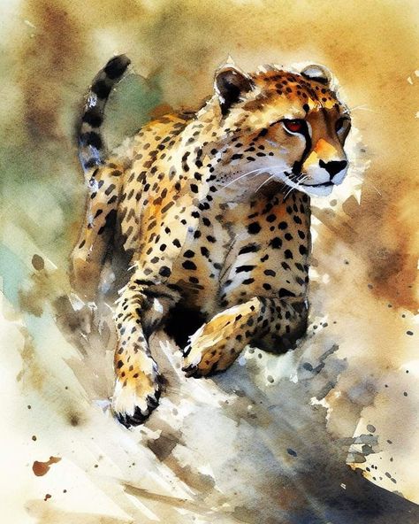 Cheetah Watercolor Painting, Cheetah Drawings, Cheetah Watercolor, Cheetah Painting, Cheetah Drawing, Leopard Drawing, Canvas Art Painting Abstract, Watercolor Paintings Of Animals, Pencil Sketch Images