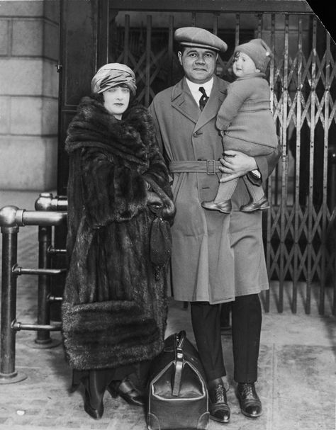 Babe and Helen Ruth, with their daughter, Dorothy. Penn Station, Lou Gehrig, Clara Bow, New York Yankees Baseball, Sports Hero, Yankees Baseball, Sports Figures, Babe Ruth, Ny Yankees