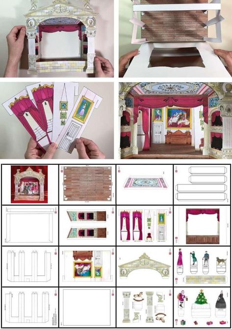 Toy Theatre Printable Paper Models, Vintage Paper Models, Paper Theatre Diy, Theatre Diorama, Miniature Paper Crafts, Miniature Theatre, Diorama Diy, Paper Diorama, Theatre Crafts