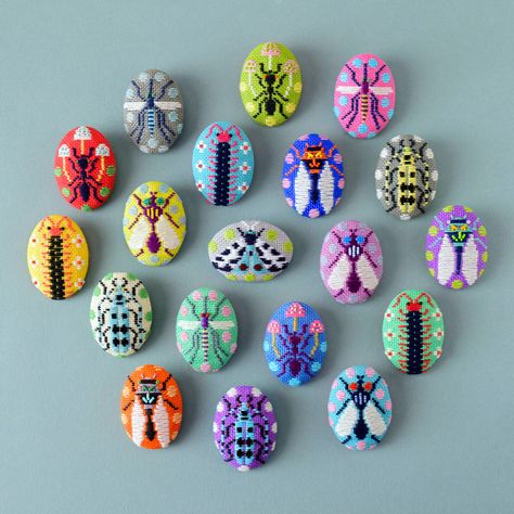 colorful kogin embroidery makes insect brooches as cute as mochi Kogin Embroidery, Year Of The Pig, Video Artist, Japanese Embroidery, Collage Artists, Embroidery Inspiration, Embroidery Techniques, Stop Motion, Embroidery Art