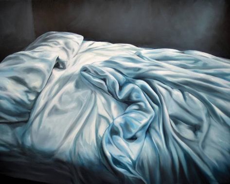 Eric Zener Realist Interior Painting: Dream Hatch 2016 Andy Warhol Pictures, Eric Zener, Unmade Bed, Fabric Folds, Messy Bed, Art Alevel, Hyper Realistic Paintings, Interior Paintings, School Of Visual Arts