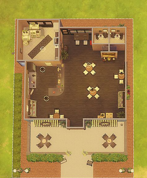 Sims 4 Cafe Ideas Layout, Sims 4 Bakery Ideas, Sims 4 Bakery Build Layout, Sims 4 Cafe Layout, Sims 4 Bakery Layout, My Restaurant Tycoon 2 Roblox Ideas, Sims 4 Restaurant Layout, Sims 4 Cafe Ideas, The Sims 4 Bakery