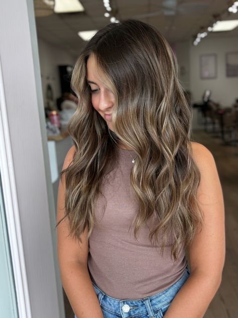 Rich brunette ✨🤍  Color melt + lived in color by our stylist: @beautyby_jessical   To schedule your appointments with just click the link in our bio or call 910.799.5777 🐚 • • #saltysalonilm #uncw #wilmingtonnc #wilmingtonhair #nchairstylist #hairstylist   #livedinblonde #livedincolor #balayage #highlights #frenchcut #extensionspecialist #bronde #handtiedhairextensions #saltyluxeextensions #hairextensions  #keratin #keratintreatment Well Blended Balayage, Live In Brunette Hair, Root Smudge Vs Root Melt, Cool Toned Brunette Balayage, Balayage With Root Melt, Brunette Root Melt, Lived In Balayage Brunette, Root Melt Brunette, Brunette Color Melt