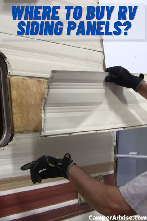 Diy Camper Siding, Rv Siding Ideas, Complete Camper Rebuild, Camper Siding Ideas, Diy Camper Shell, Rv Repair Exterior, Suburban Camper, Vintage Camper Redo, Caravan Repairs