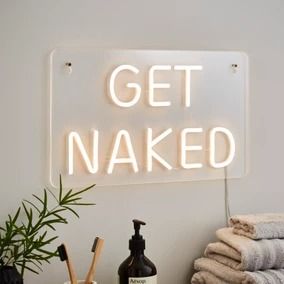 Neon Signs and Wall Lights | Dunelm Neon Bathroom, Hollywood Mirror With Lights, Quirky Bathroom, Girly Bathroom, Plug In Wall Lights, White Wall Lights, Crystal Wall Lighting, Light Up Signs, Industrial Wall Lights