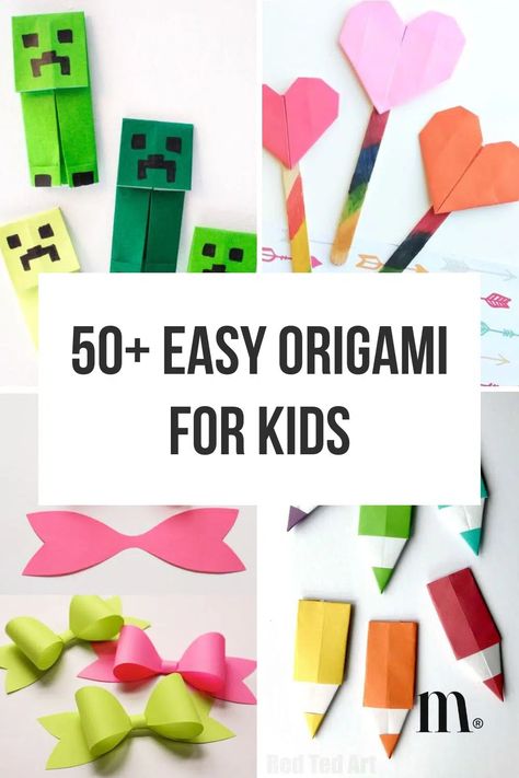 35+ Easy Origami For Kids With Instructions Easy Kids Origami, Super Easy Origami, Simple Cute Origami, Large Origami, Origami Without Glue, Origami Games, Quick Activities For Kids, Kids Origami Easy, Beginner Origami