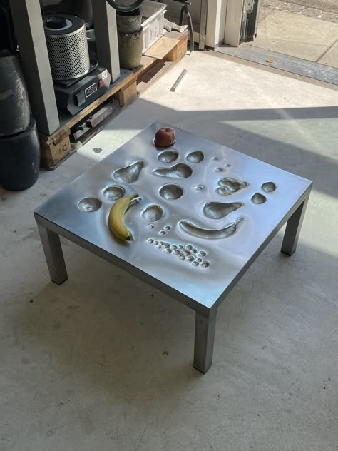 Fruit Table, Object Design, Silver Table, Dream House Decor, Objects Design, Aesthetic Room, Industrial Design, Design Inspo, Room Inspo