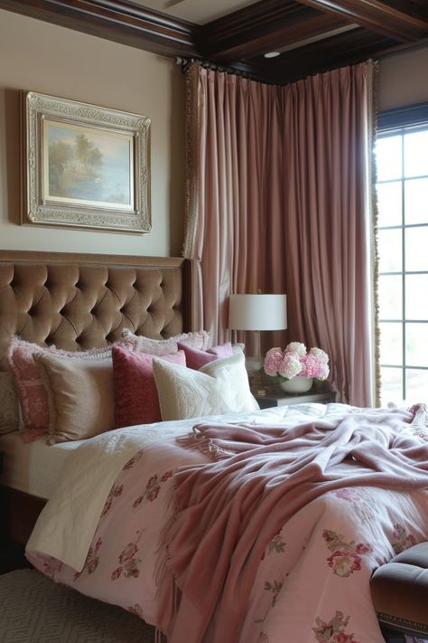 23 Pink and Brown Bedroom Ideas to Make Your Space Stand Out Girly Grown Up Bedroom, Brown And Mauve Bedroom, Pink And Brown Room Aesthetic, Brown And Pink Bedroom Ideas, Brown And Pink Bedroom, Pink And Brown Room, Pink And Brown Bedroom Ideas, Pink And Brown Bedroom, Pink Paris Bedroom