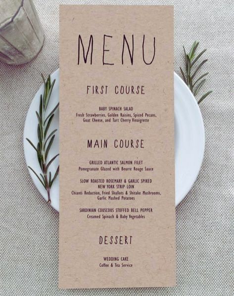 How to make menu options available in wedding invitations. Nearly every time I meet with a couple to talk about their stationery, I get this question. Is a menu required to be included in the invitation? How can menu options be included? Should you inquire about dietary needs? Rustic Wedding Menu, Bubble Letter Fonts, Vegetables For Babies, Font Bubble, Instagram Font, Spiced Pecans, Just Black, Dessert Options, Wedding Menu Cards