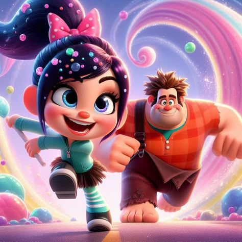 Wreck It Ralph Vanellope, Ralph Vanellope, Vanellope Y Ralph, Disney Now, Vanellope Von Schweetz, Hey Siri, Couples Halloween Costumes, Kawaii Disney, Art Puzzle