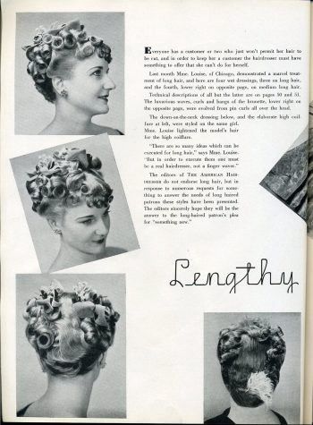 Not every woman wanted to cut their hair short but having an off the neck hairstyle was the style of the decade and long-tressed ladies… 30s Hairstyles, 1920s Long Hair, 1930s Hair, Long Hair Waves, 1960s Hair, 1920s Hair, Long Hair Tutorial, Medium Long Hair, Long Hair Updo