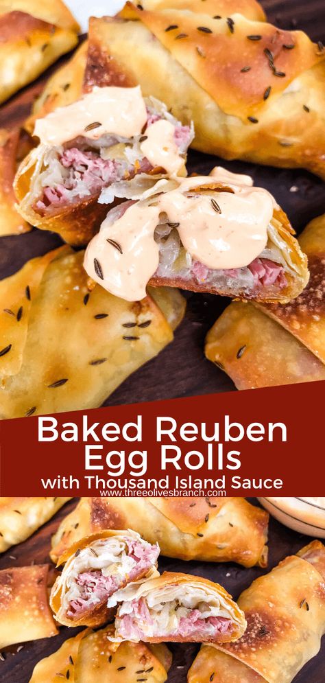 Recipes With Leftover Corned Beef, Irish Corned Beef, Rueben Rolls, Reuben Rolls, Reuben Recipes, Reuben Appetizer, Reuben Soup Recipe, Ruben Rolls, Baked Egg Rolls Recipe