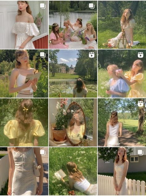 Ig Post Layout Ideas, Cottagecore Ig Feed, Ig Pictures Ideas, Naomi Core, Summer Dinner Party Menu, Instagram Feed Organizer, Green Feed, A Day Before Us, Insta Feed Ideas