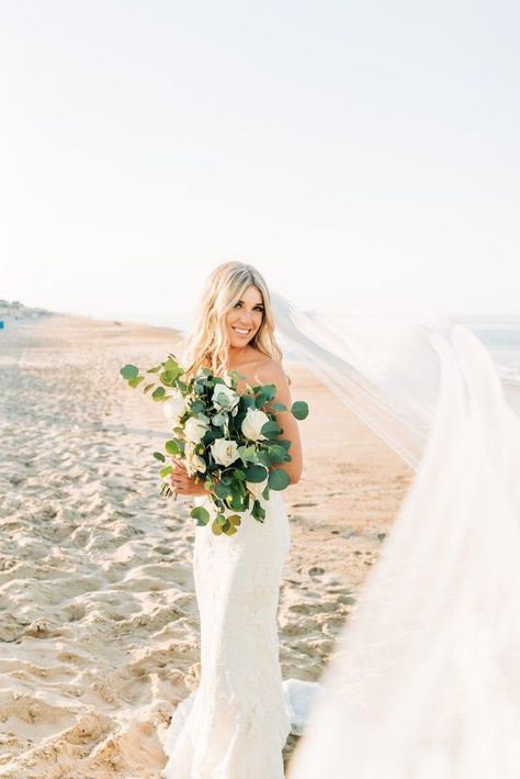 bride and her veil | Beach bridal portraits | unique veil shots | unique veil photos | Sunset Beach Wedding | Outer Banks Wedding Beach Bridal Portraits, Beach Wedding Portraits, Beach Veil, Bride On The Beach, Outer Banks Sunset, Beach Wedding Veil, Veil Shots, Veil Photos, Beach Wedding Bride