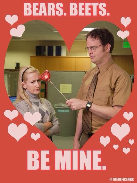 Dwight And Angela, Office Valentines, Valentines Day Office, The Office Valentines, Angela Martin, The Office Dwight, Valentines Memes, Office Quotes, Valentines Wallpaper