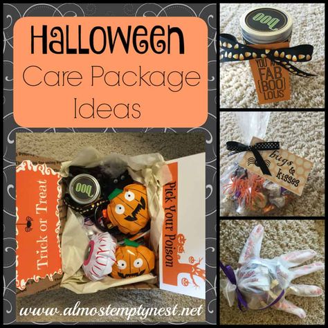 Best College Care Package Ideas Halloween Care Package Ideas, Finals Care Package, College Care Package Ideas, Easter Care Package, Kids Care Package, Fall Care Package, Pregnancy Care Package, Halloween Shots, Halloween Care Packages