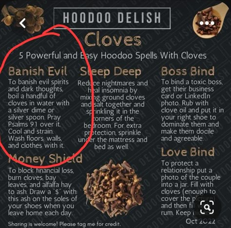 Cloves Witch Craft, Hoodoo Aesthetic Wallpaper, Hoodoo Delish, Herbs To Remove Blockages, Clove Ciggerate, Cloves Spiritual Meaning, Cloves In Witchcraft, Hoodoo Aesthetic, Adam And Eve Root Spell