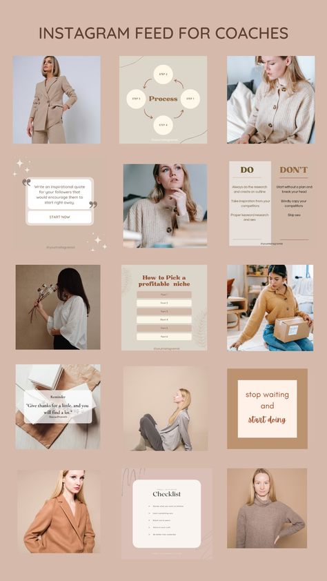 Instagram feed for coaches ideas and design layout Instagram Feed For Coaches, Instagram Coach Feed, Instagram Feed Organizer Business, Coach Instagram Feed, Instagram Feed Design Ideas, Influencer Instagram Feed, Instagram Feed Ideas Business, Teacher Photoshoot, Boss Poses