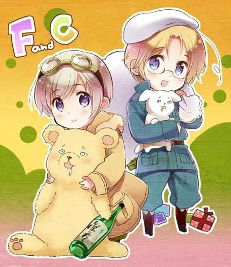 Finland & Canada Finland Hetalia, Canada Hetalia, Cute Chibi Characters, Violet Eyes, Blonde Hair Blue Eyes, Chibi Characters, Manga Picture, Axis Powers, Purple Eyes